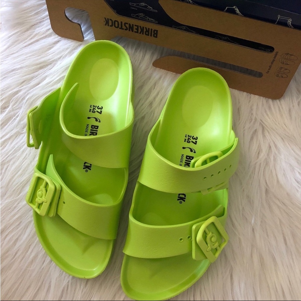 Birkenstock Arizona sandal lime color